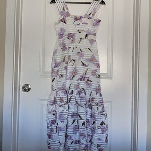 Rebecca Dress- White Floral Print Sleeveless Women Print Sleeveless Women Maxi